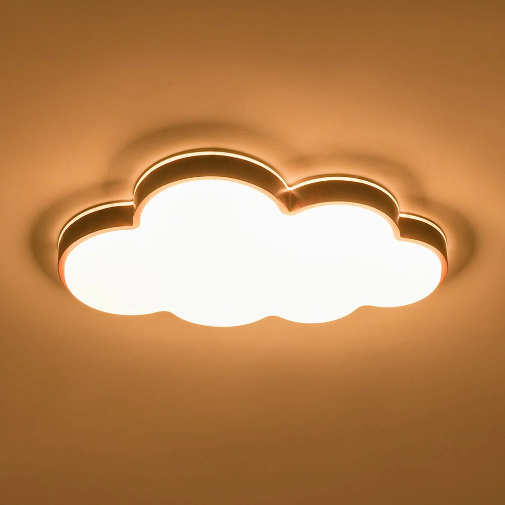 Dimmable LED Wood Accented Cloud Kids Ceiling Light - Image 17