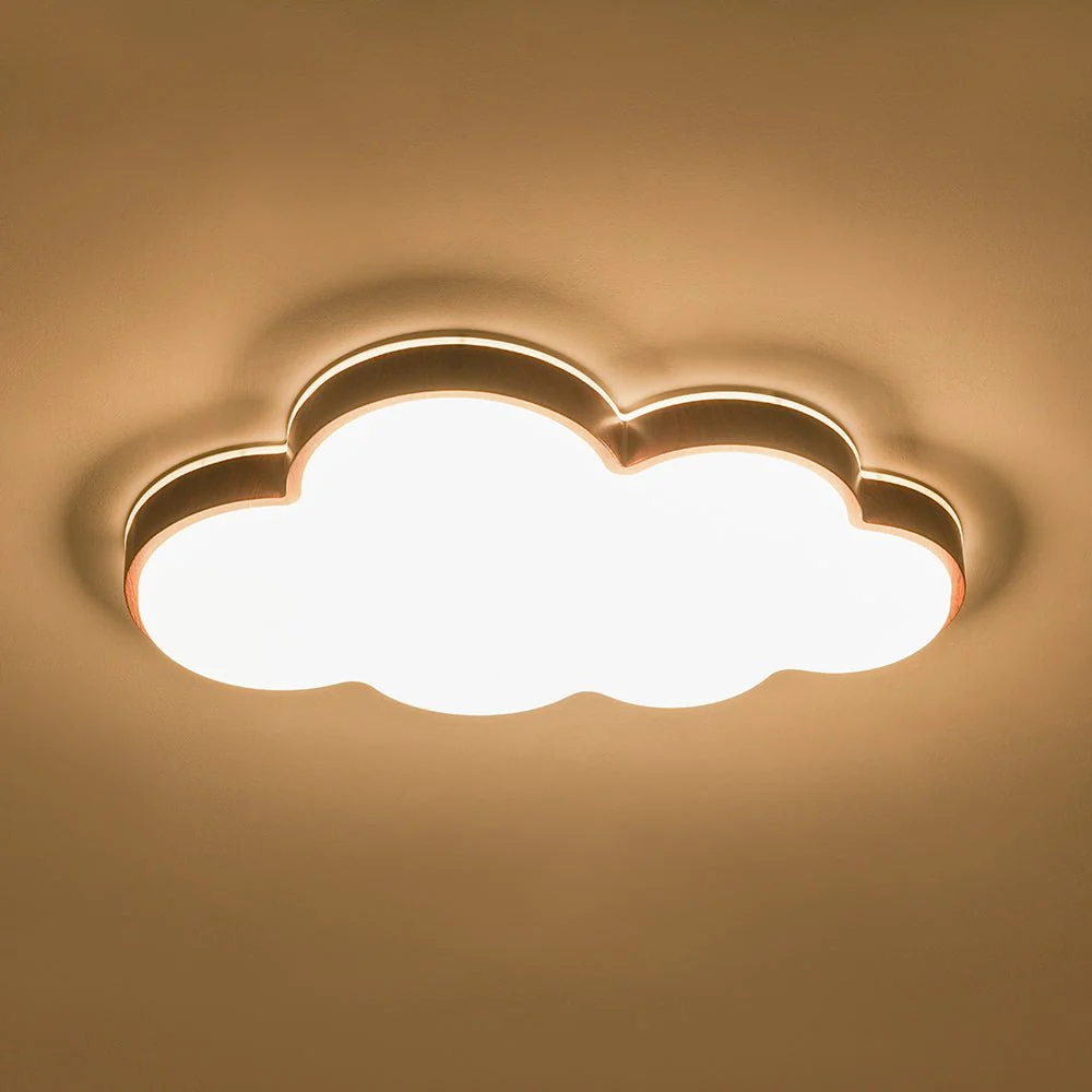 Dimmable LED Wood Accented Cloud Kids Ceiling Light - Image 18