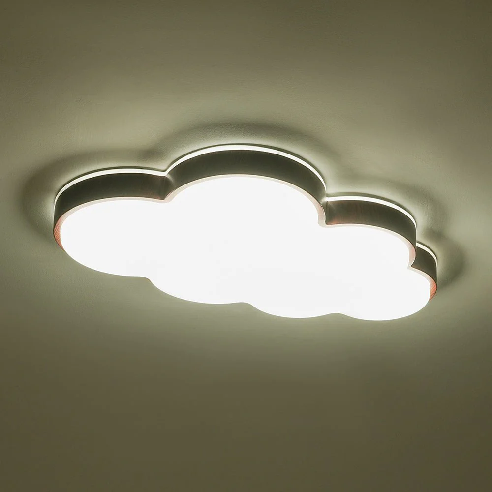 Dimmable LED Wood Accented Cloud Kids Ceiling Light - Image 20