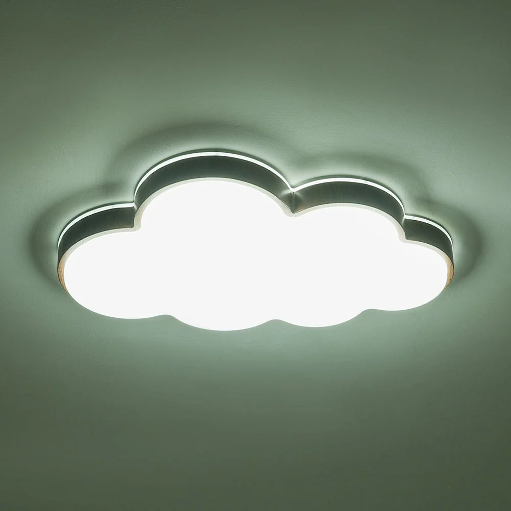 Dimmable LED Wood Accented Cloud Kids Ceiling Light - Image 21
