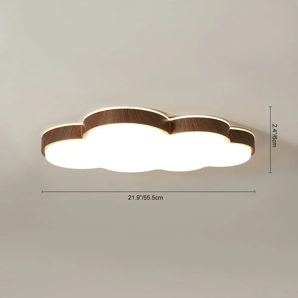 Dimmable LED Wood Accented Cloud Kids Ceiling Light - Image 3