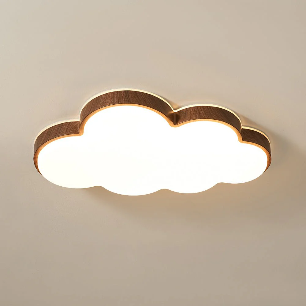 Dimmable LED Wood Accented Cloud Kids Ceiling Light - Image 4
