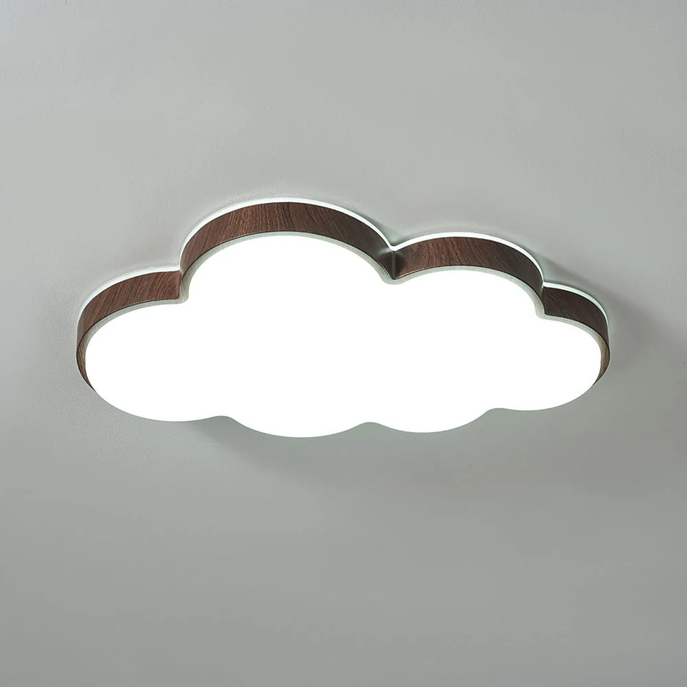 Dimmable LED Wood Accented Cloud Kids Ceiling Light - Image 5