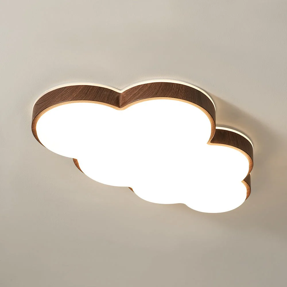 Dimmable LED Wood Accented Cloud Kids Ceiling Light - Image 8
