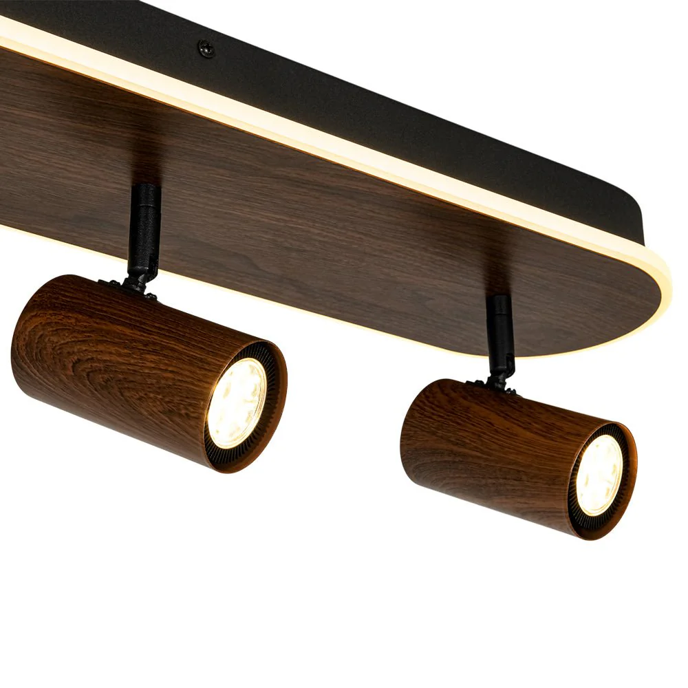 Dimmable LED Wood Linear Oval Semi Flush Adjustable Spotlight - Image 11