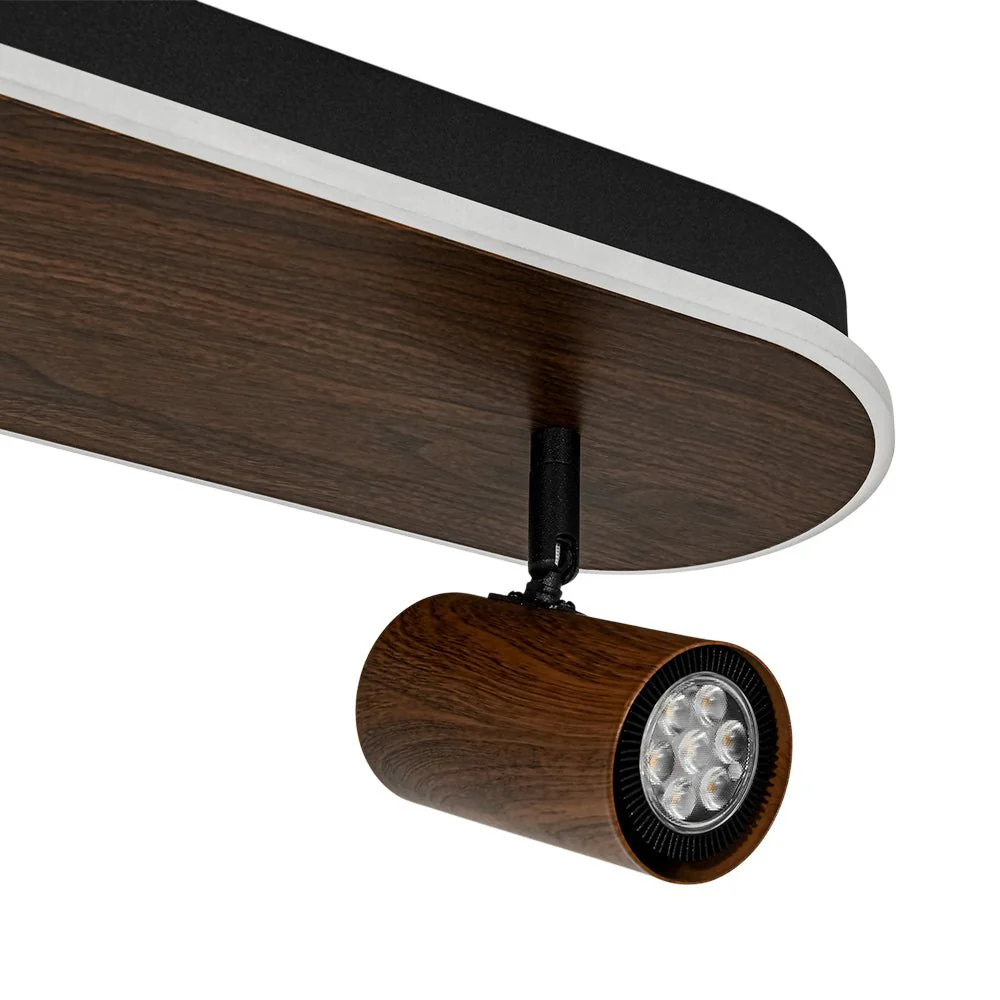 Dimmable LED Wood Linear Oval Semi Flush Adjustable Spotlight - Image 12