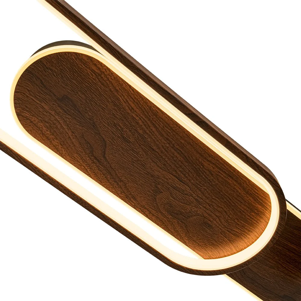 Dimmable LED Wood Linear Oval Semi Flush Adjustable Spotlight - Image 13