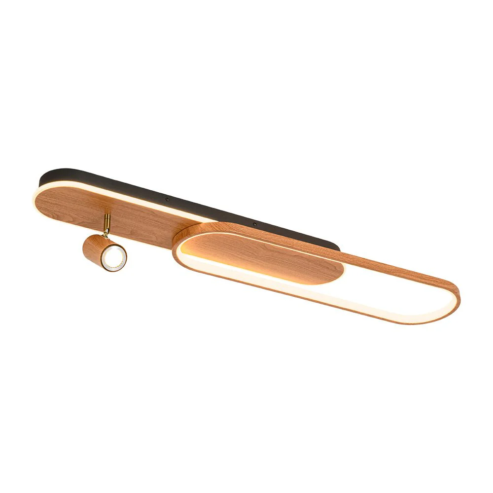 Dimmable LED Wood Linear Oval Semi Flush Adjustable Spotlight - Image 19