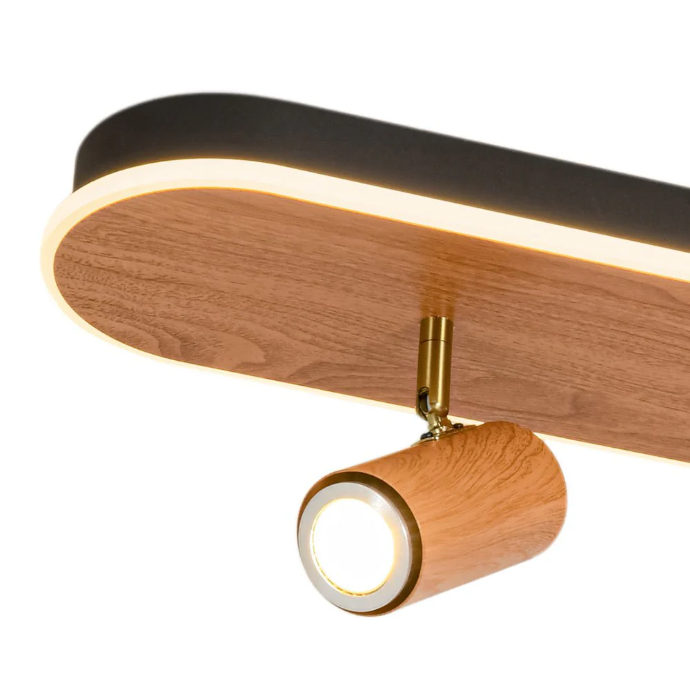 Dimmable LED Wood Linear Oval Semi Flush Adjustable Spotlight - Image 24