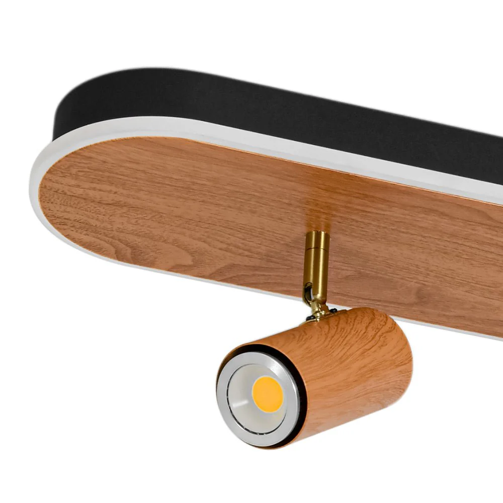 Dimmable LED Wood Linear Oval Semi Flush Adjustable Spotlight - Image 25