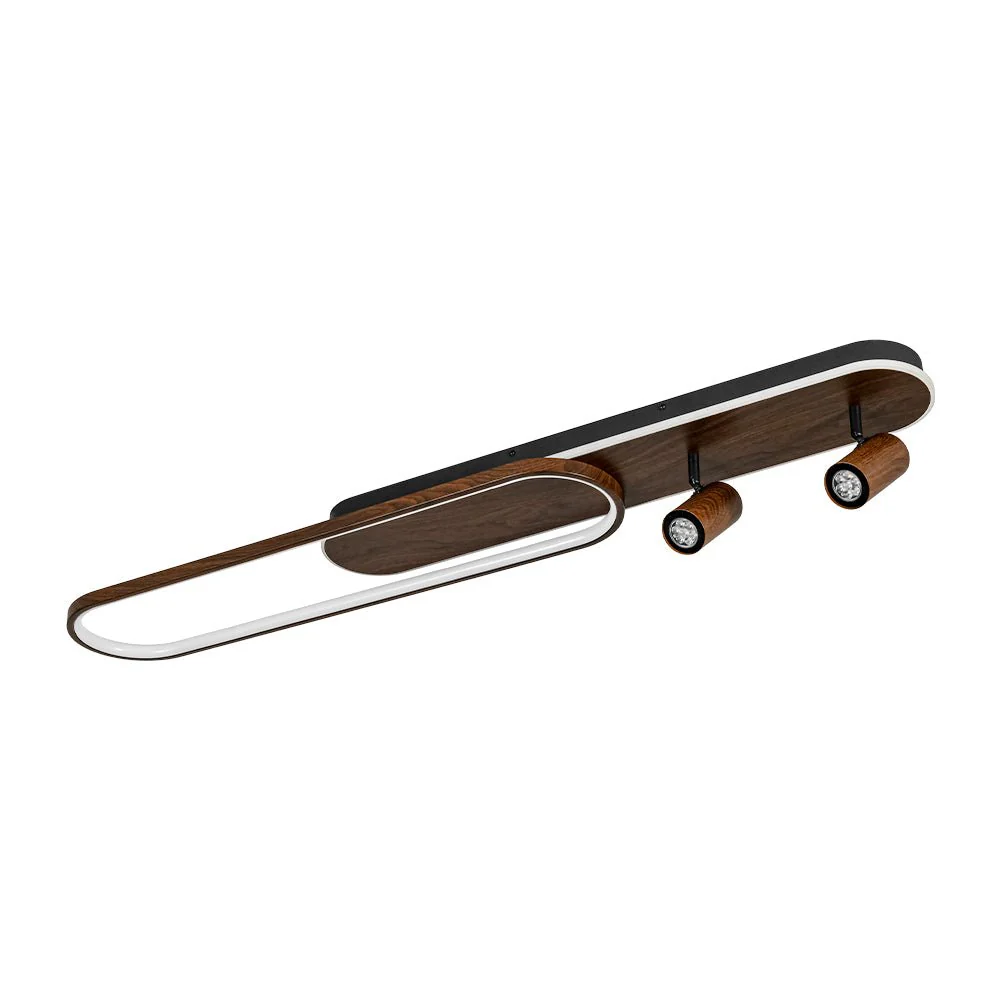 Dimmable LED Wood Linear Oval Semi Flush Adjustable Spotlight - Image 7
