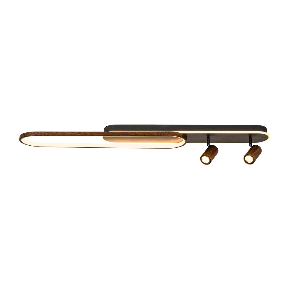 Dimmable LED Wood Linear Oval Semi Flush Adjustable Spotlight - Image 8
