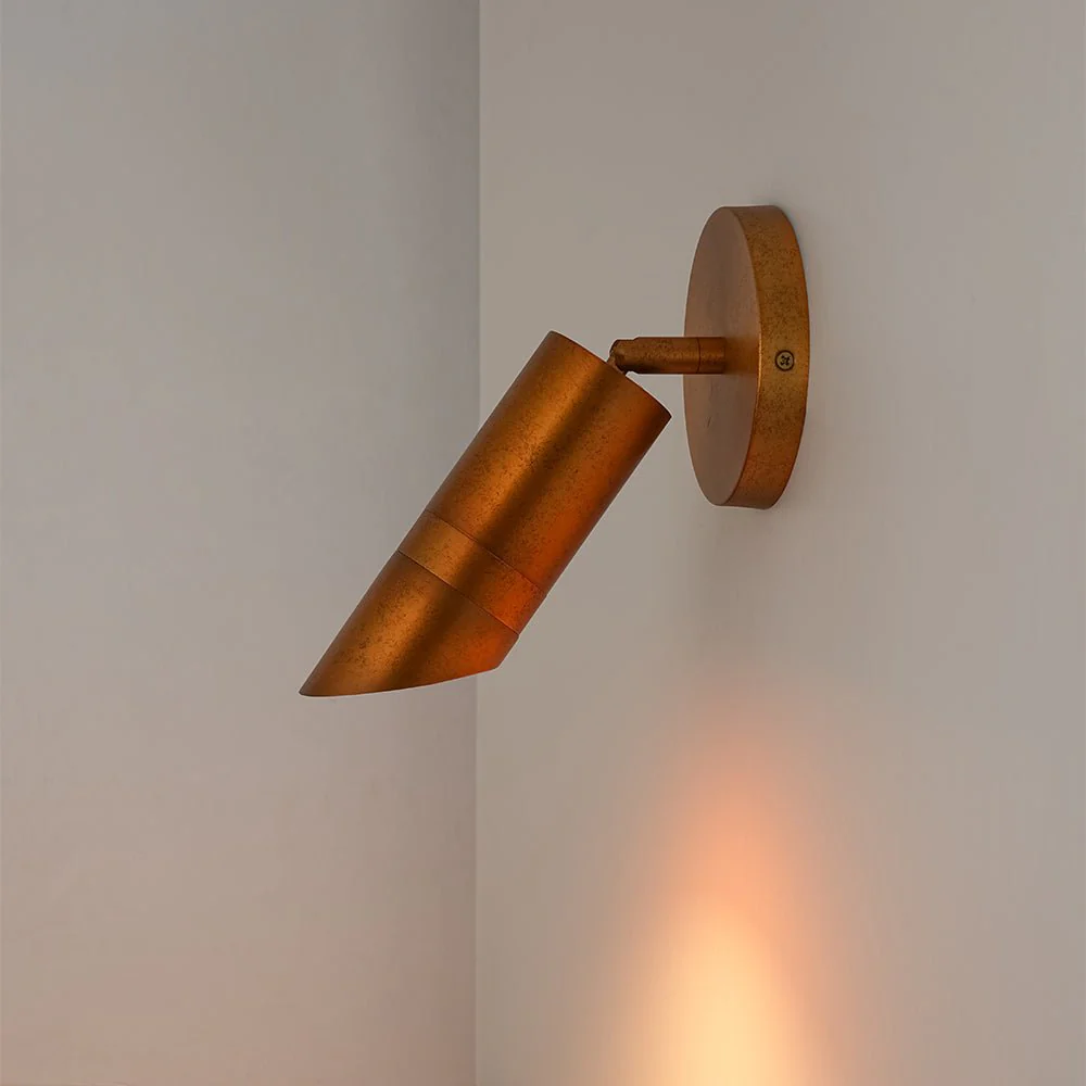 Distressed Brass Adjustable Dimmable LED Single Spotlight - Image 10