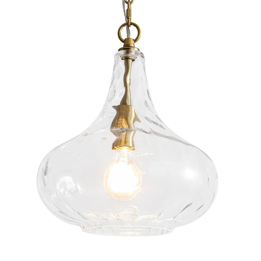 Farmhouse 1-Light Hammered Glass Bell Kitchen Pendant Light - Image 13
