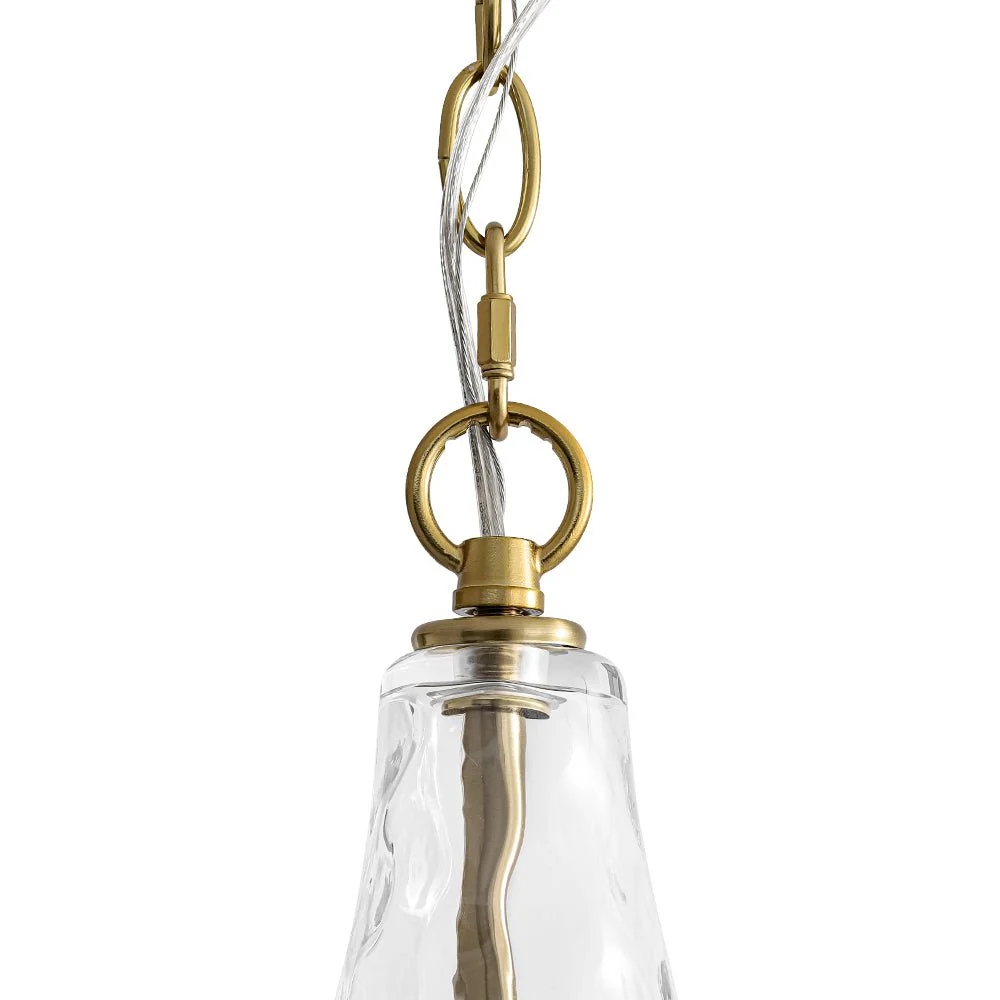 Farmhouse 1-Light Hammered Glass Bell Kitchen Pendant Light - Image 14