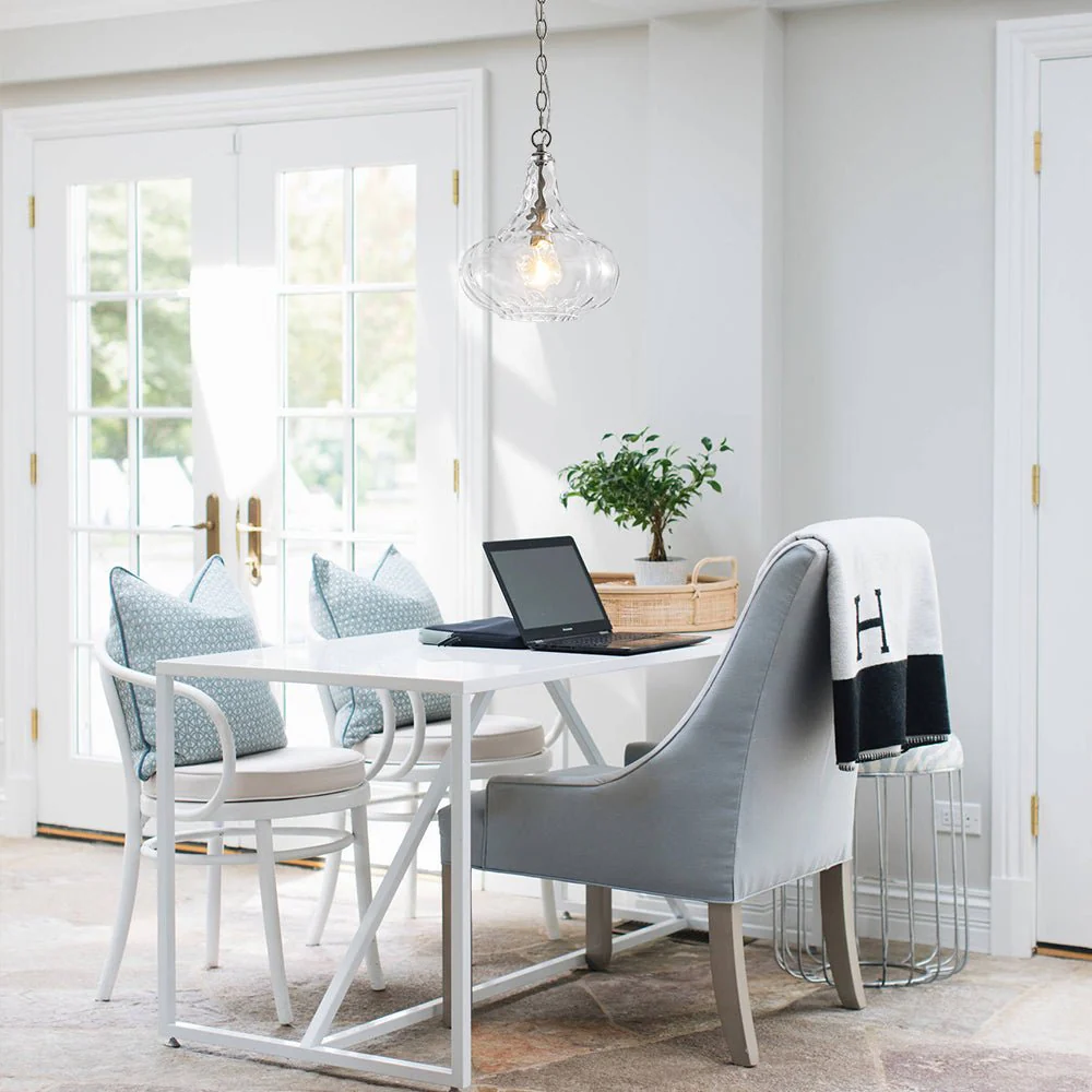 Farmhouse 1-Light Hammered Glass Bell Kitchen Pendant Light - Image 4