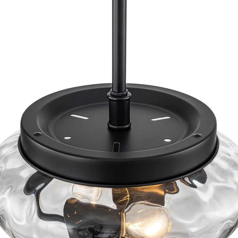 Farmhouse 2-light Round Hammered Glass Pendant Light - Image 13
