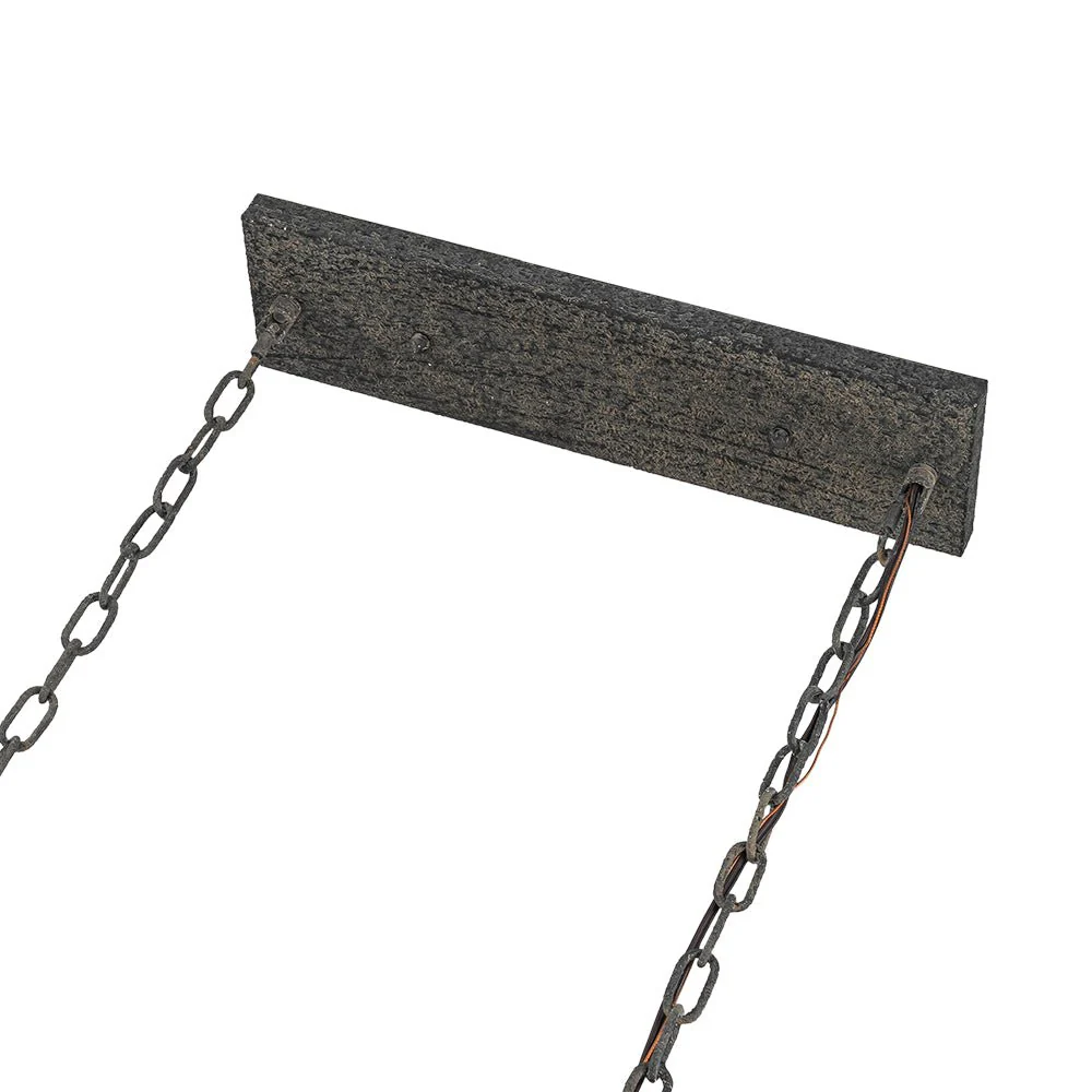 Farmhouse Antique Wooden Rectangle Box Linear Chandelier - Image 19