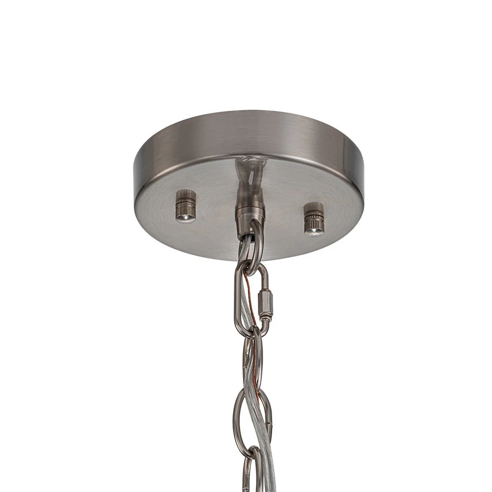 Farmhouse Clear Textured Glass Cylinder Cage Pendant - Image 31