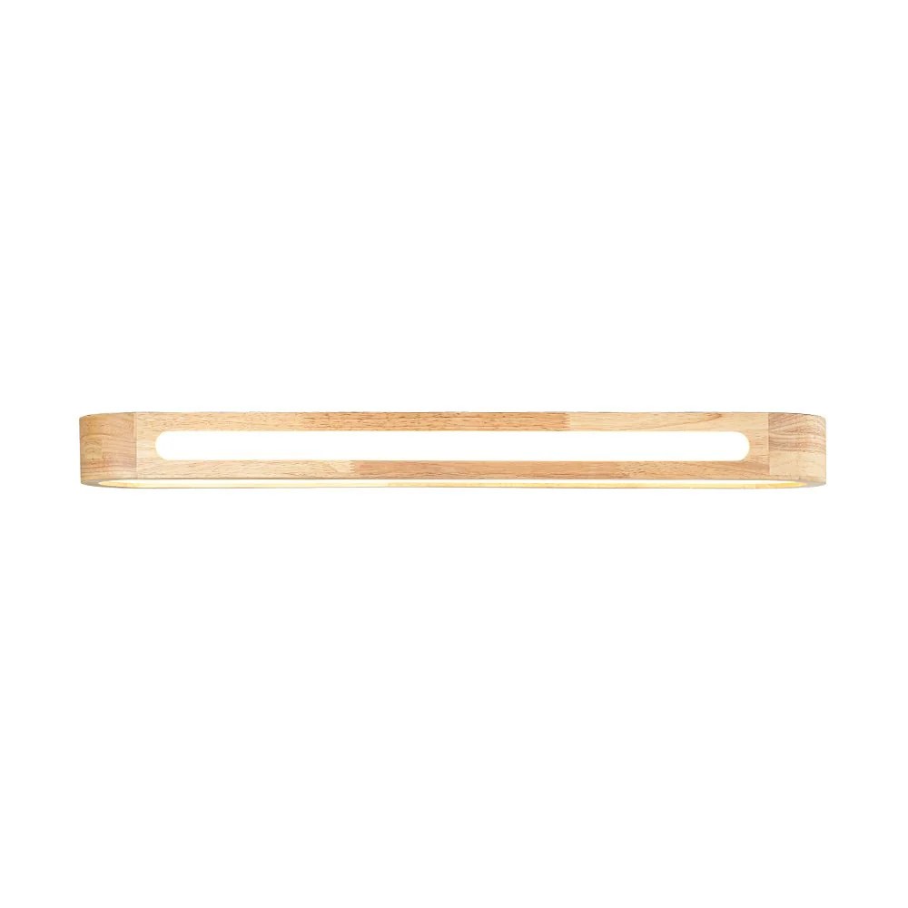 Farmhouse Dimmable LED Wood Oval Flush Mount Light - Image 11