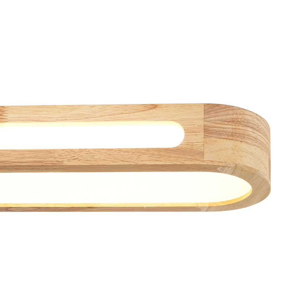 Farmhouse Dimmable LED Wood Oval Flush Mount Light - Image 14