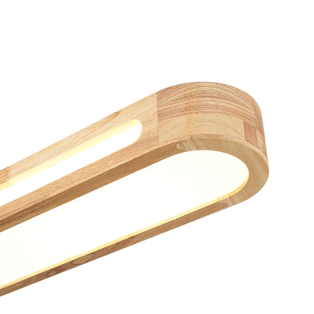 Farmhouse Dimmable LED Wood Oval Flush Mount Light - Image 15