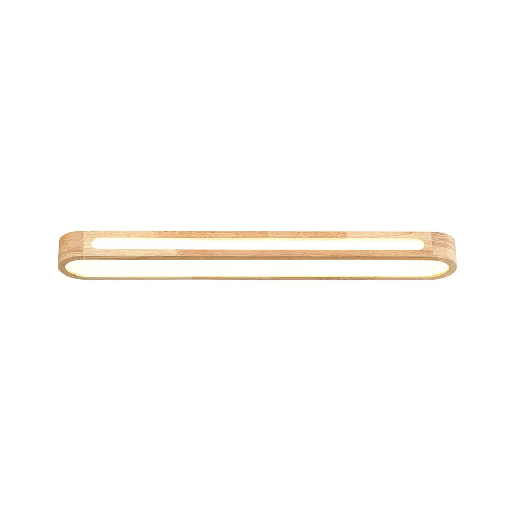 Farmhouse Dimmable LED Wood Oval Flush Mount Light - Image 18