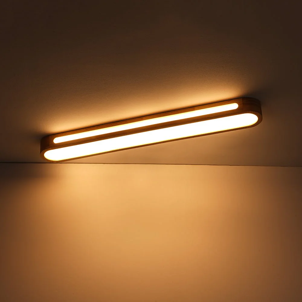 Farmhouse Dimmable LED Wood Oval Flush Mount Light - Image 19