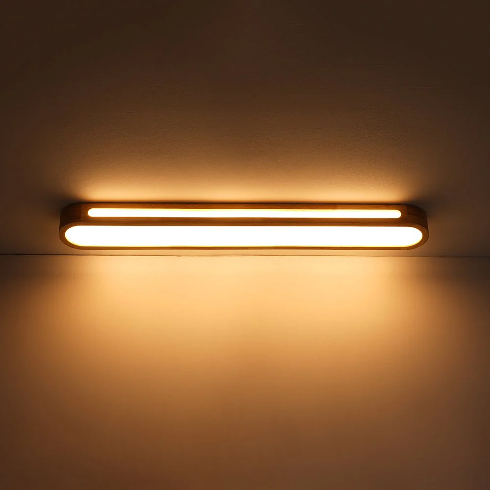 Farmhouse Dimmable LED Wood Oval Flush Mount Light - Image 20