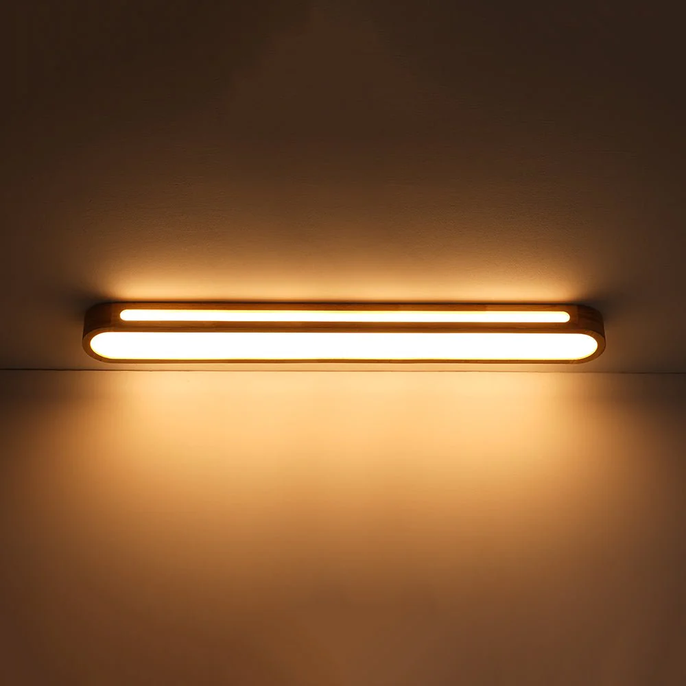 Farmhouse Dimmable LED Wood Oval Flush Mount Light - Image 24