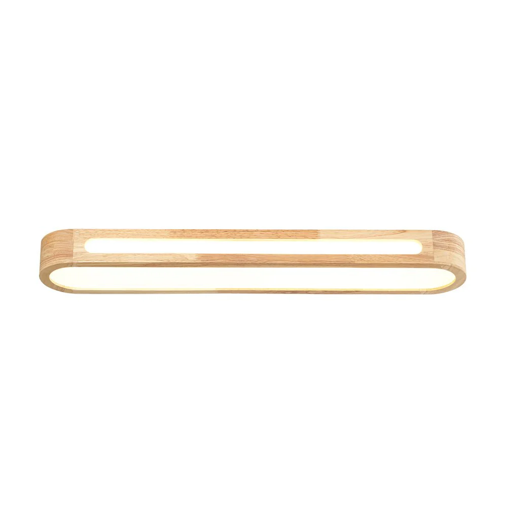 Farmhouse Dimmable LED Wood Oval Flush Mount Light - Image 8