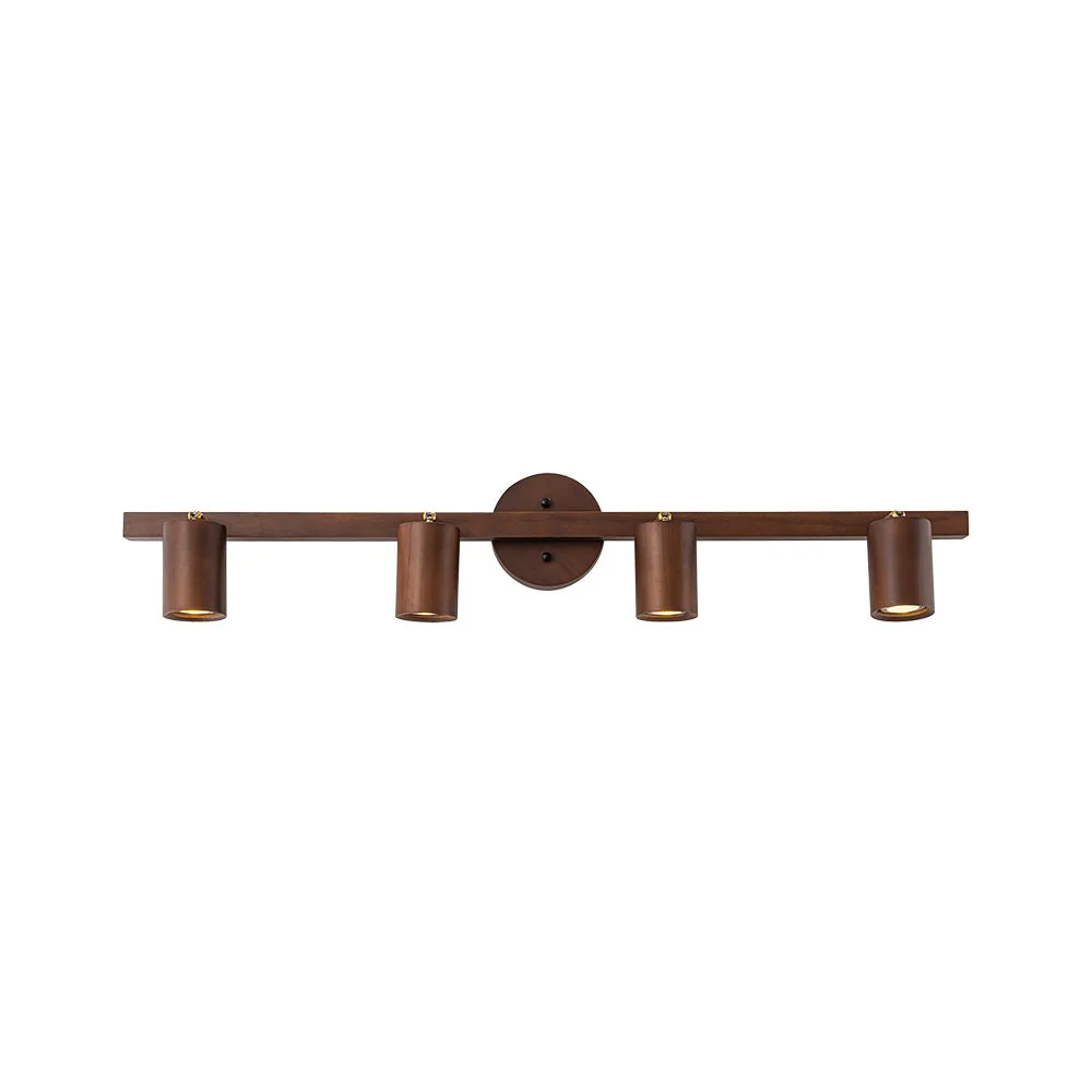 Farmhouse Walnut Wood 4-Light Linear Semi Flush Track Light - Image 8