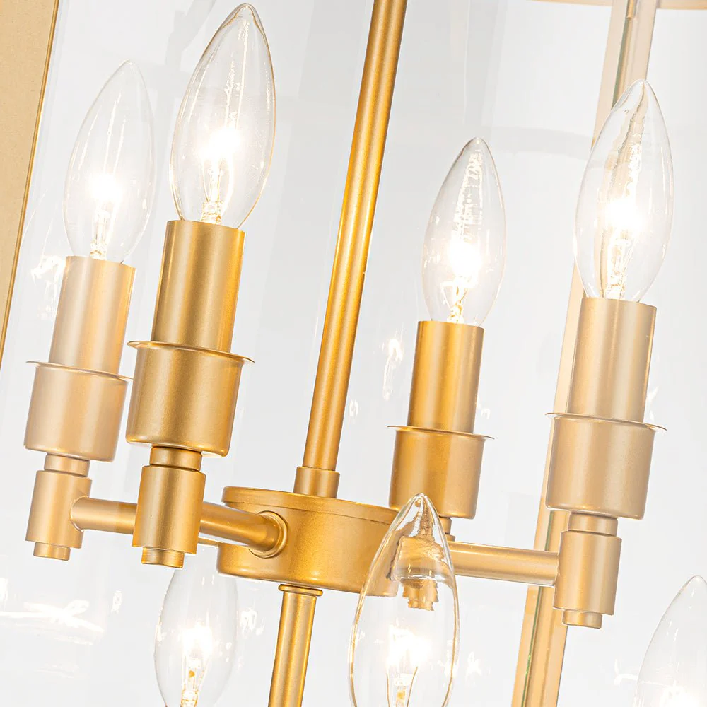 Farmhouse Wide Clear Glass Cylinder Cage Pendant - Image 25