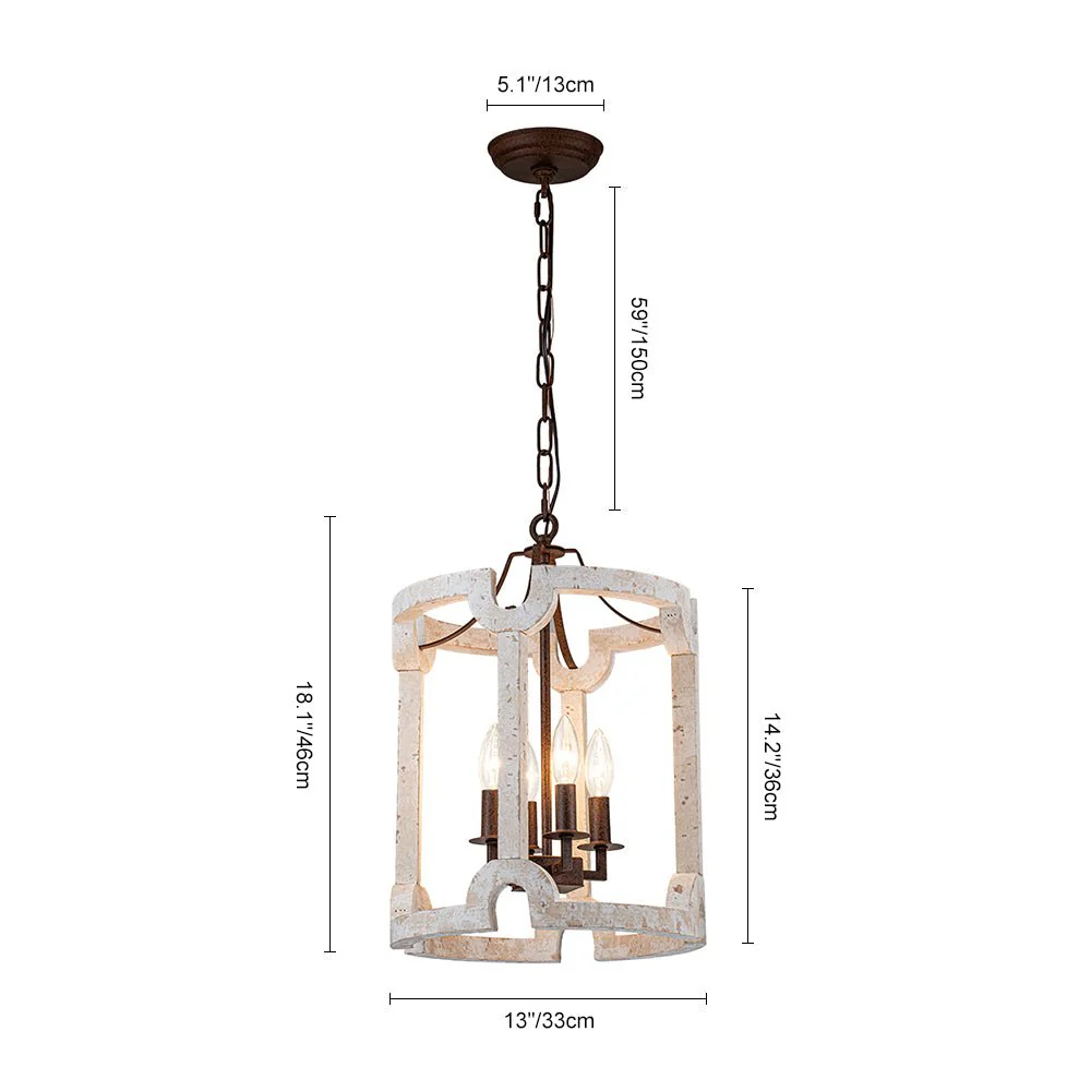 Farmhouse Wood Cylinder Pendant Light - Image 15