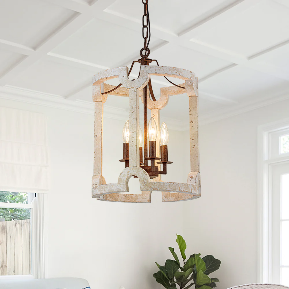Farmhouse Wood Cylinder Pendant Light - Image 3