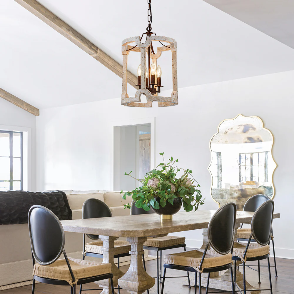 Farmhouse Wood Cylinder Pendant Light - Image 4