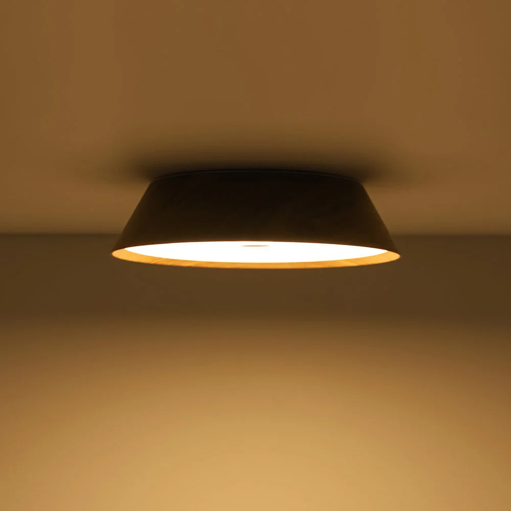 Farmhouse Wood Grain Dimmable LED Round Flush Mount Light - Image 14