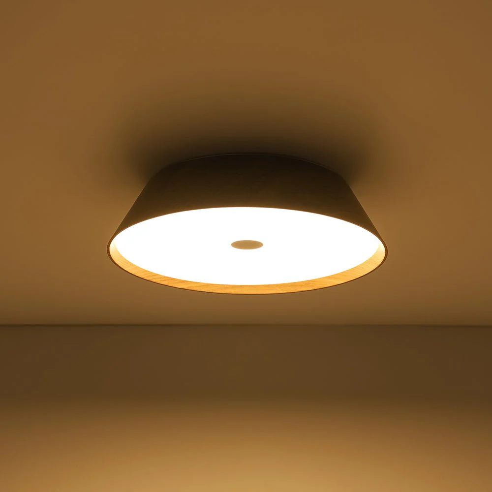 Farmhouse Wood Grain Dimmable LED Round Flush Mount Light - Image 15
