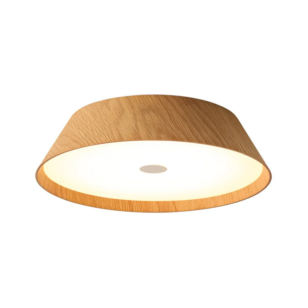 Farmhouse Wood Grain Dimmable LED Round Flush Mount Light - Image 18