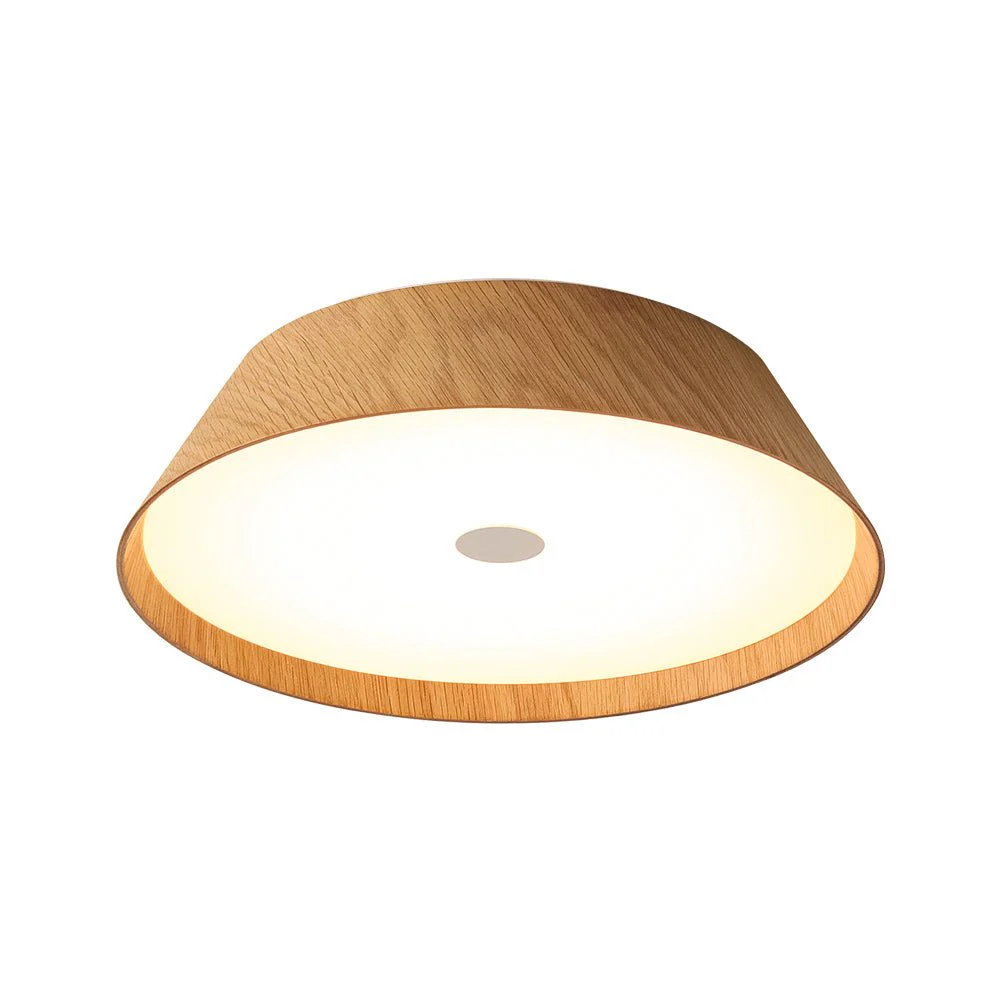 Farmhouse Wood Grain Dimmable LED Round Flush Mount Light - Image 19