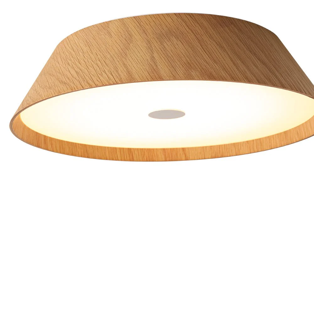 Farmhouse Wood Grain Dimmable LED Round Flush Mount Light - Image 20