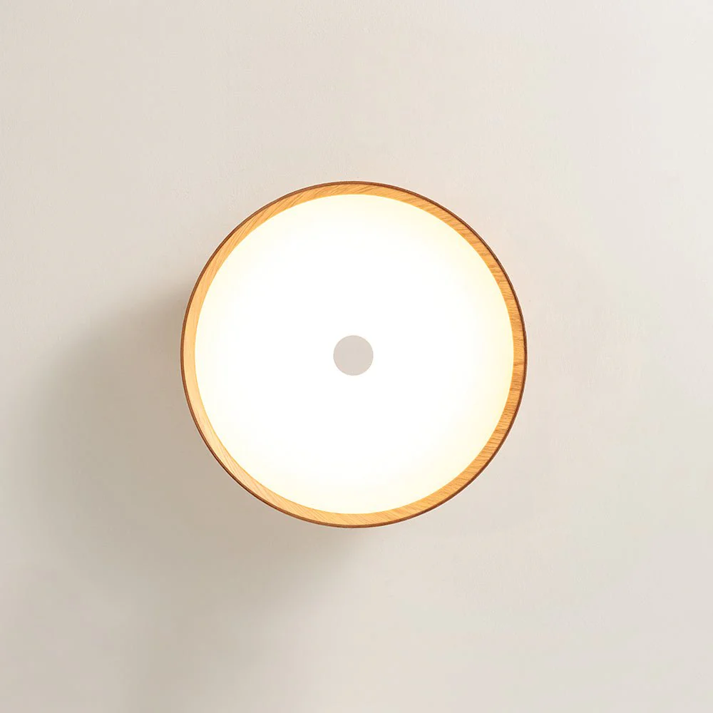 Farmhouse Wood Grain Dimmable LED Round Flush Mount Light - Image 21