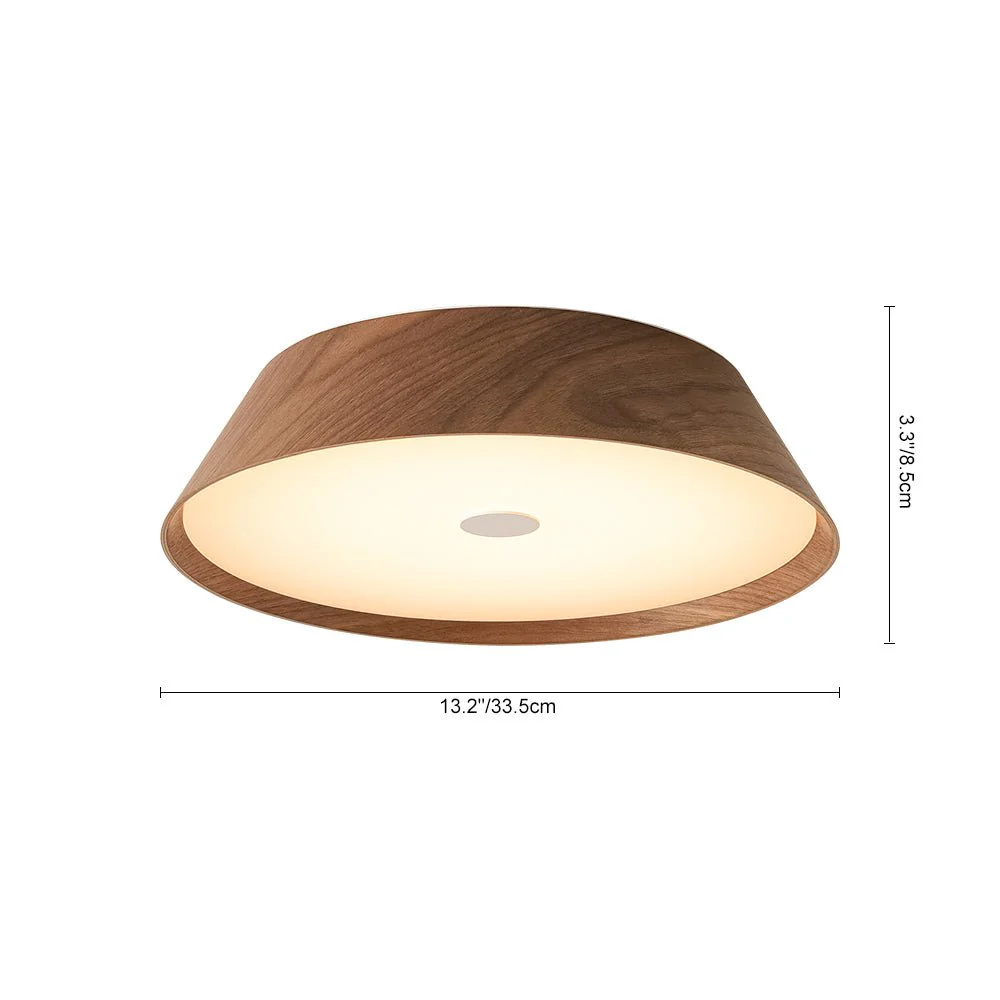 Farmhouse Wood Grain Dimmable LED Round Flush Mount Light - Image 9