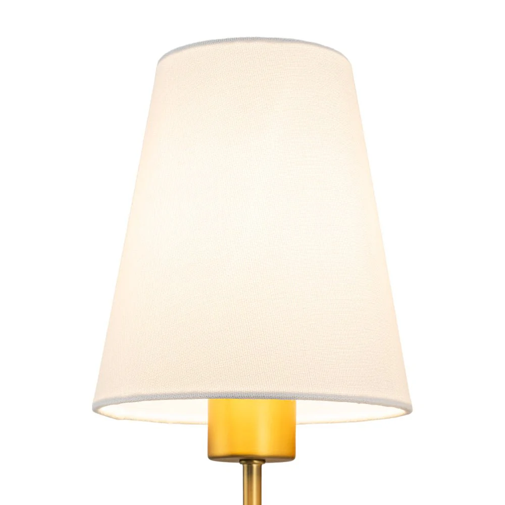 French 1-Light White Linen Conical Vanity Wall Sconce - Image 15