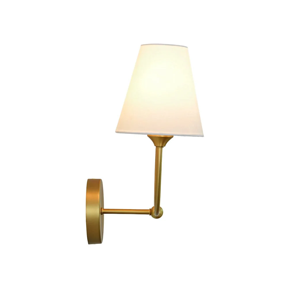 French 2-Light White Linen Conical Vanity Wall Sconce - Image 10