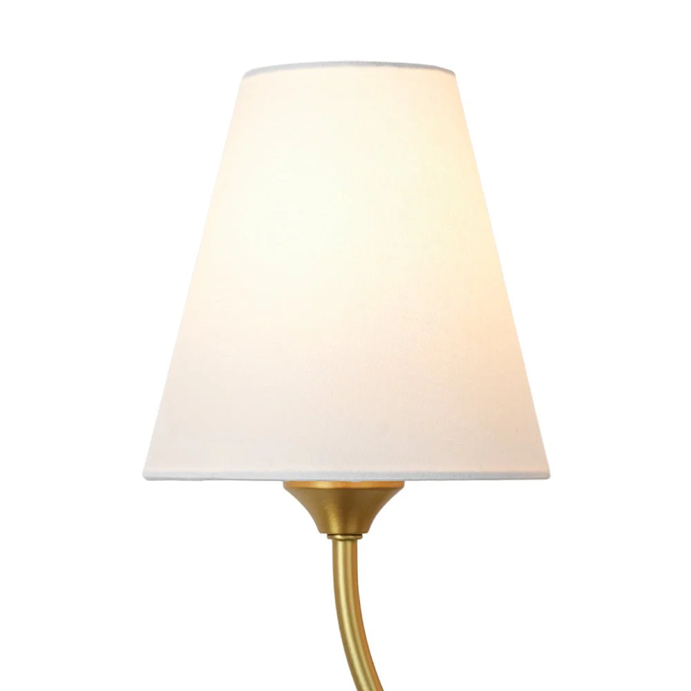 French 2-Light White Linen Conical Vanity Wall Sconce - Image 11