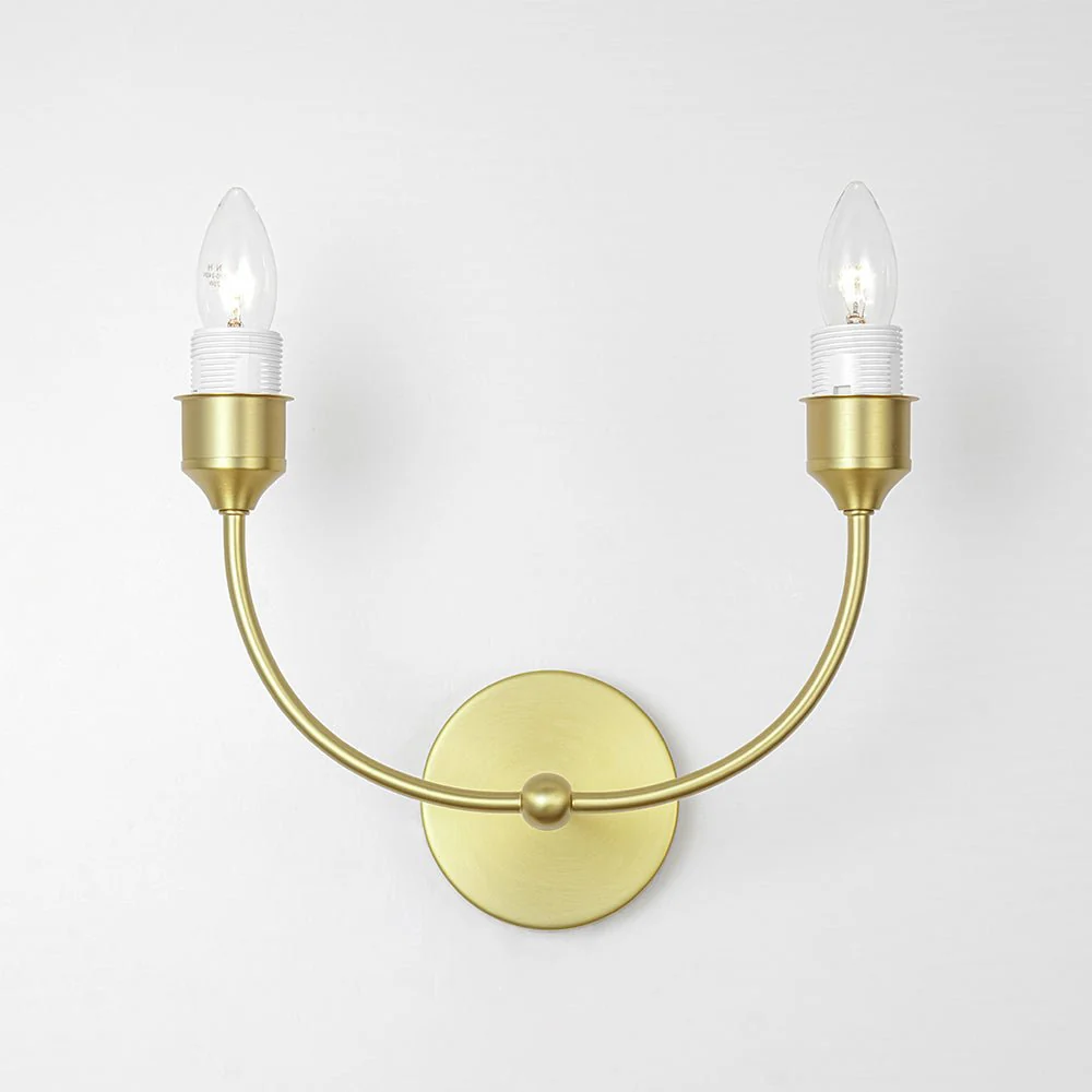 French 2-Light White Linen Conical Vanity Wall Sconce - Image 15