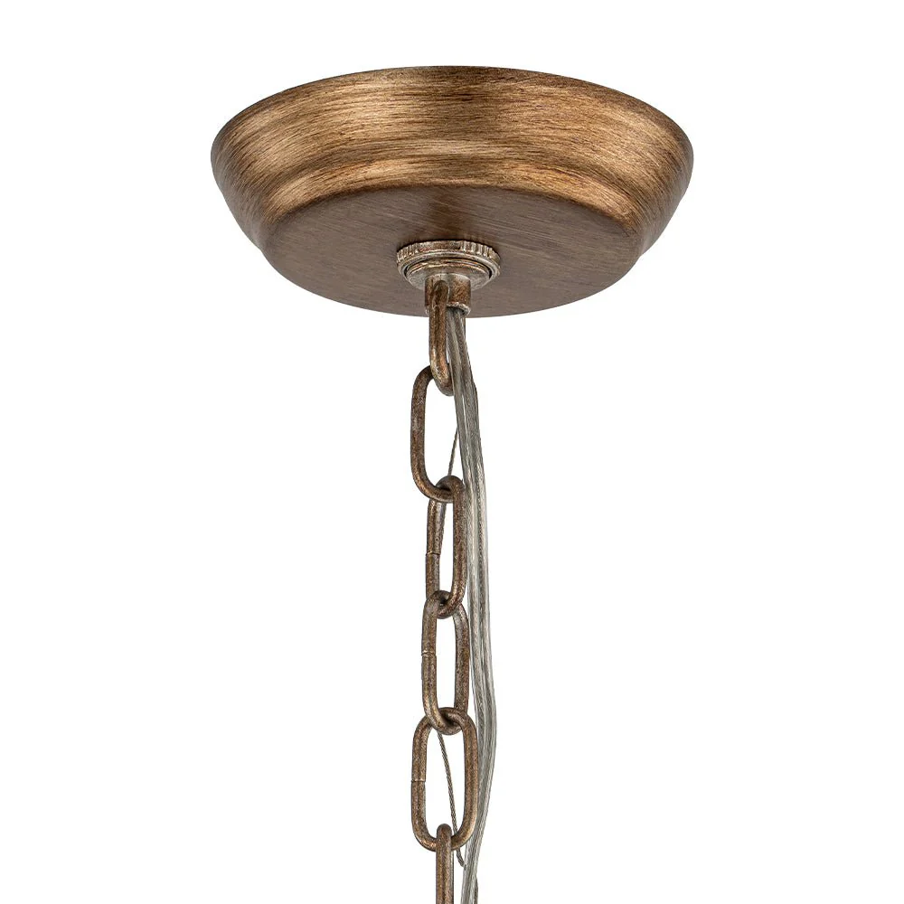 French Antique Brass Crystal Cage Chandelier - Image 16