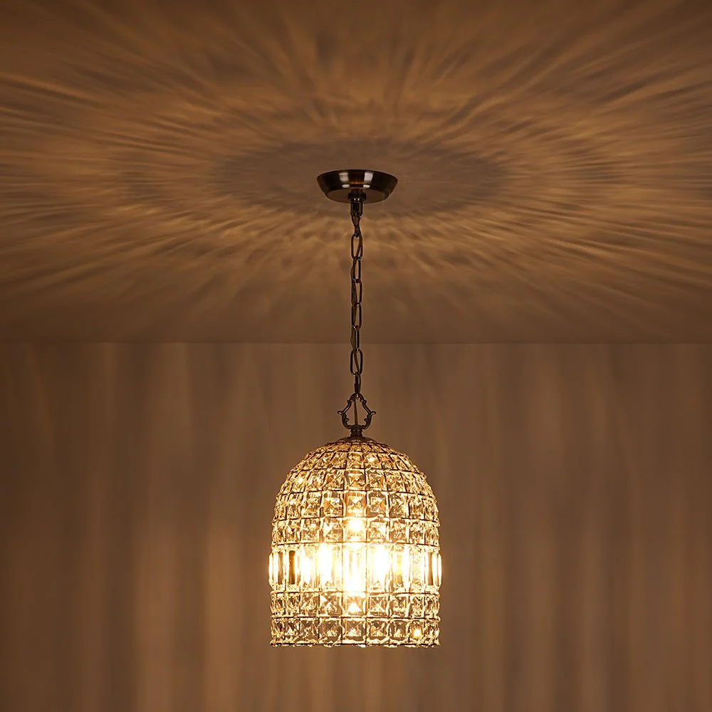 French Antique Brass Crystal Cage Chandelier - Image 37