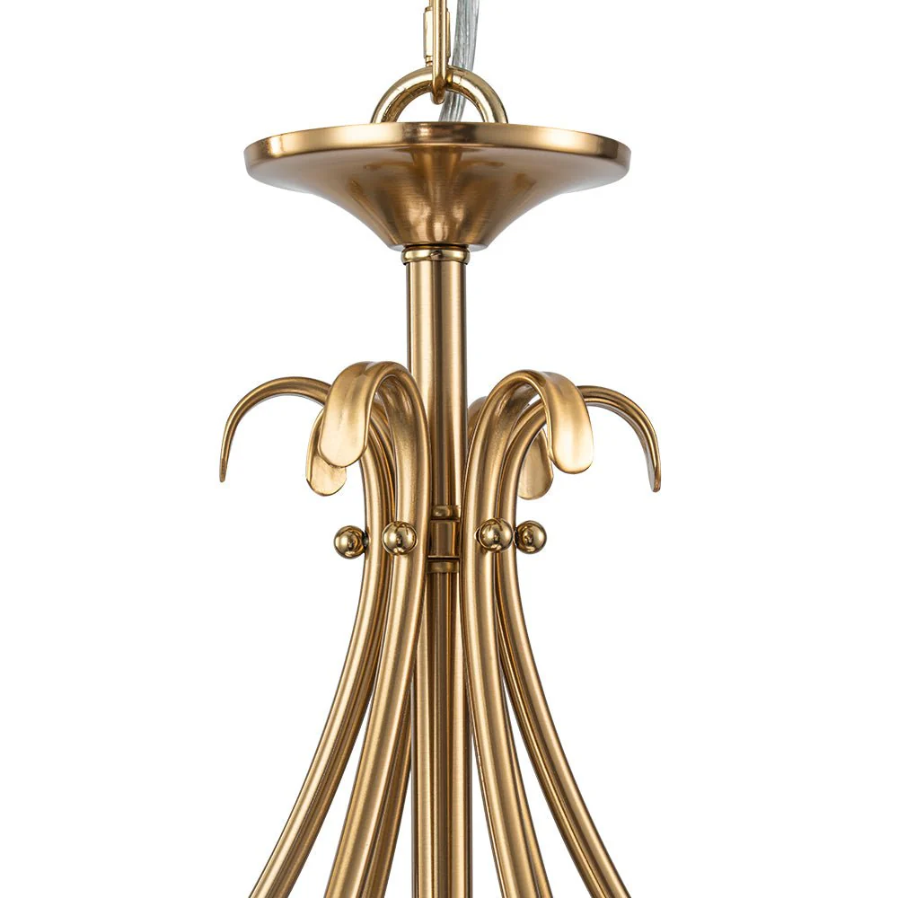 French Classic Brass Scrolling Candle Style Chandelier - Image 14